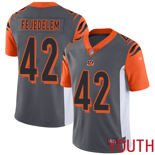 Cincinnati Bengals Limited Silver Youth Clayton Fejedelem Jersey NFL Footballl #42 Inverted Legend